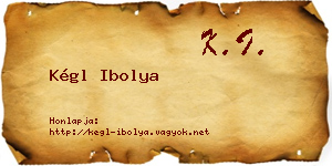 Kégl Ibolya névjegykártya